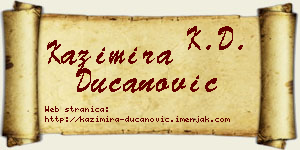 Kazimira Ducanović vizit kartica